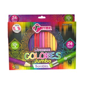 Lápices colores jumbo borrables - Tryme