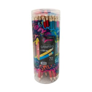 Bote de lápices de grafito con goma metalizados - TRYME