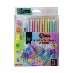 Set de lápices de colores y acuarelas pastel - Tryme