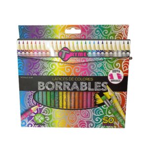 Lápices de colores borrables 50 pz -Tryme