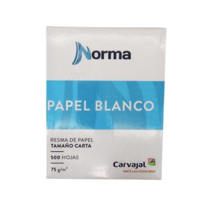 Paquete de hojas blancas tamaño carta - Norma